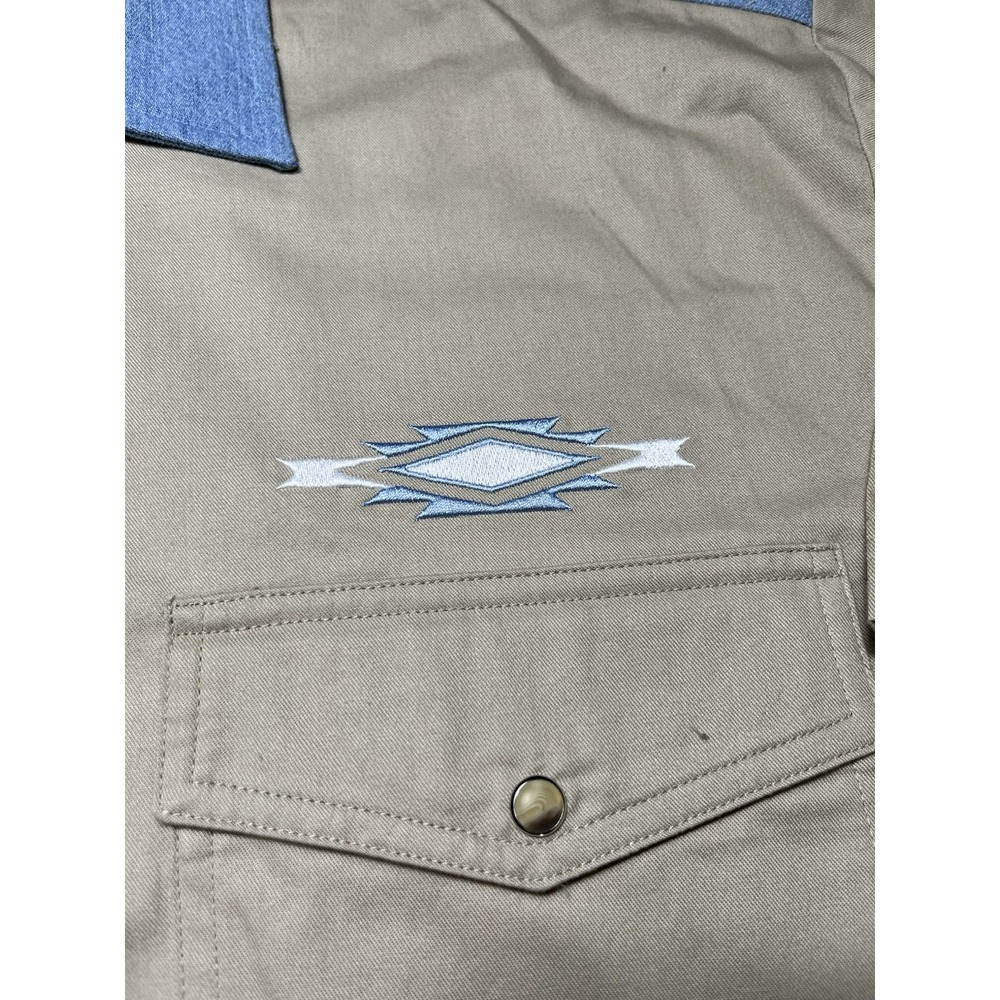 Vintage Wrangler Western Shirt Mens XL Colorblock Snap Button Retro Rockabilly - Picture 2 of 4